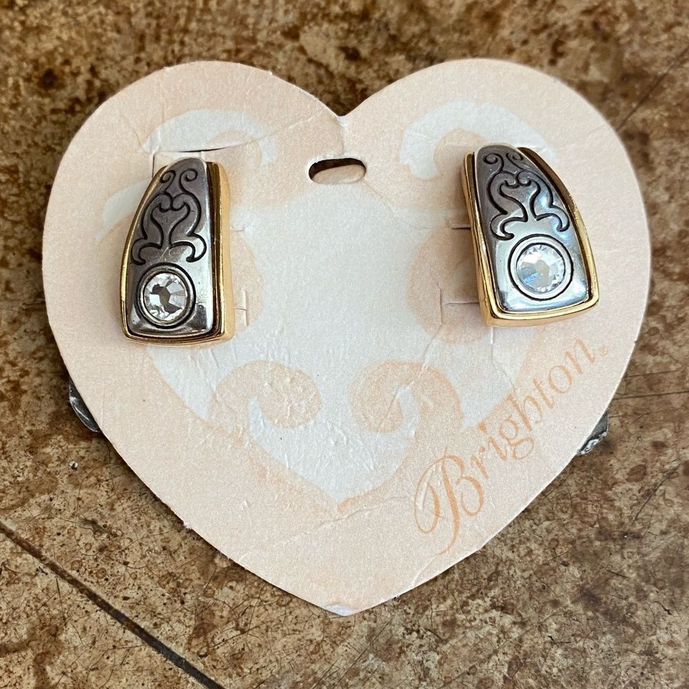 Brighton silver and gold with Swarovski Crystal inset‎ Aries post earrings